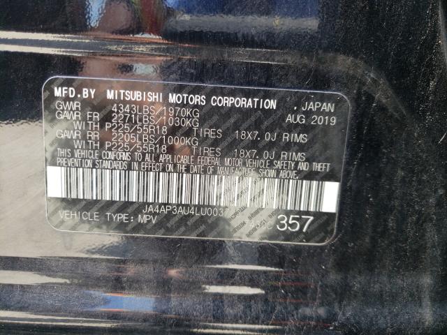 Photo 9 VIN: JA4AP3AU4LU003722 - MITSUBISHI OUTLANDER 