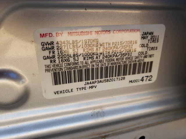 Photo 9 VIN: JA4AP3AU5BZ017128 - MITSUBISHI OUTLANDER 