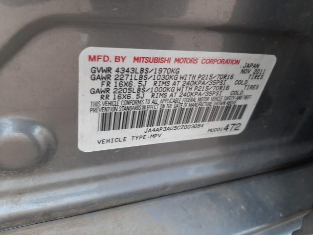 Photo 9 VIN: JA4AP3AU5CZ003084 - MITSUBISHI OUTLANDER 