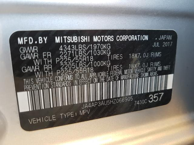 Photo 9 VIN: JA4AP3AU5HZ066905 - MITSUBISHI OUTLANDER 