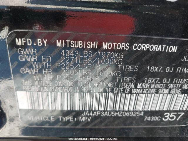 Photo 8 VIN: JA4AP3AU5HZ069254 - MITSUBISHI OUTLANDER SPORT 