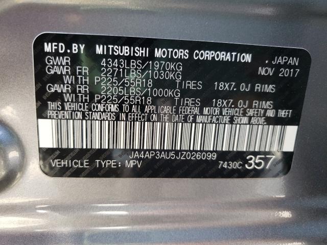 Photo 9 VIN: JA4AP3AU5JZ026099 - MITSUBISHI OUTLANDER 