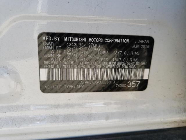 Photo 9 VIN: JA4AP3AU5KU035013 - MITSUBISHI OUTLANDER 