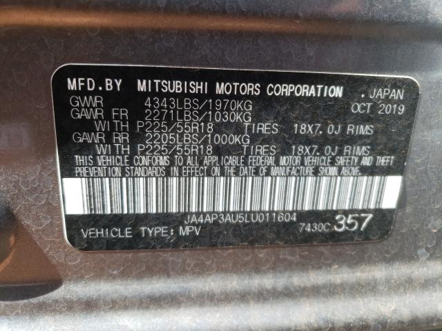 Photo 9 VIN: JA4AP3AU5LU011604 - MITSUBISHI OUTLANDER 