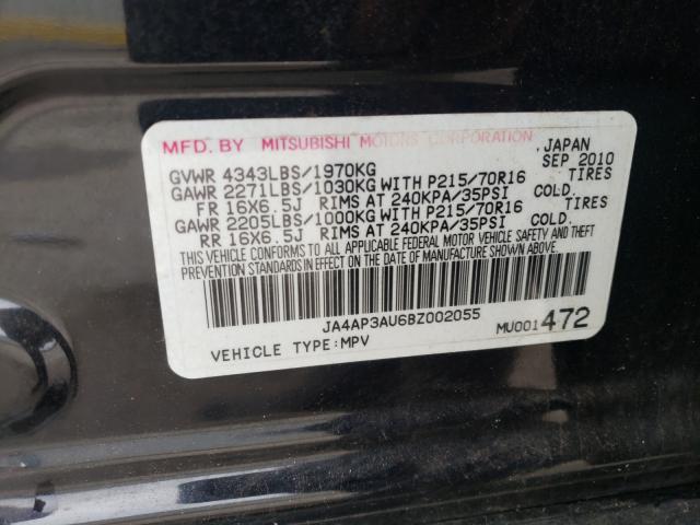 Photo 9 VIN: JA4AP3AU6BZ002055 - MITSUBISHI OUTLANDER 