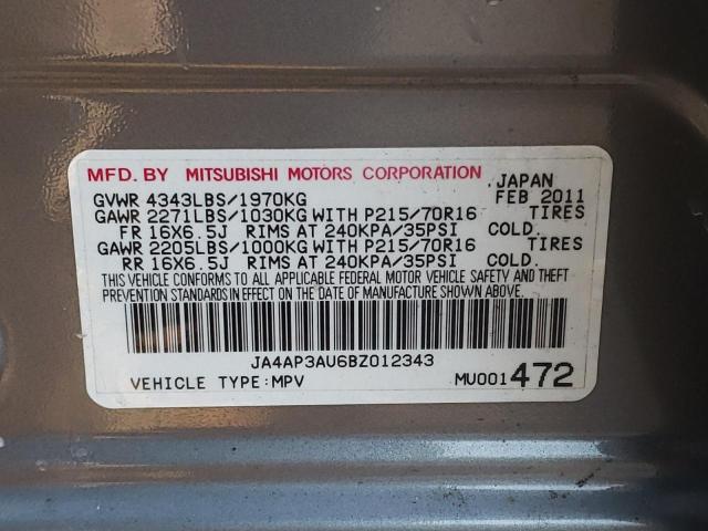 Photo 9 VIN: JA4AP3AU6BZ012343 - MITSUBISHI OUTLANDER 