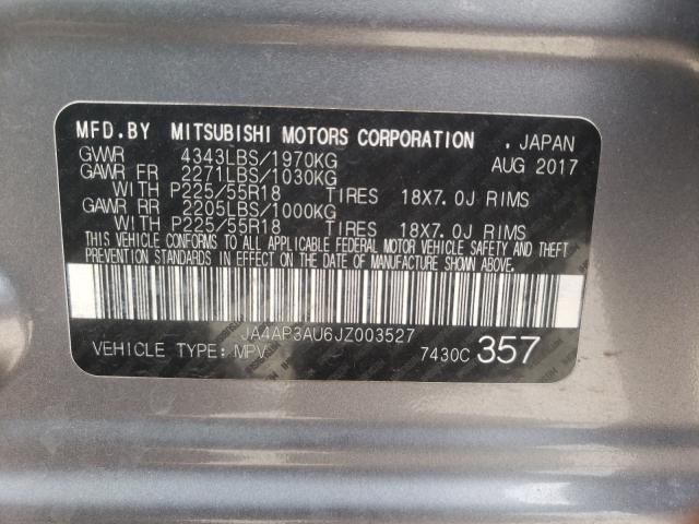 Photo 9 VIN: JA4AP3AU6JZ003527 - MITSUBISHI OUTLANDER 