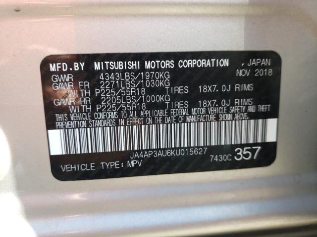 Photo 9 VIN: JA4AP3AU6KU015627 - MITSUBISHI OUTLANDER 