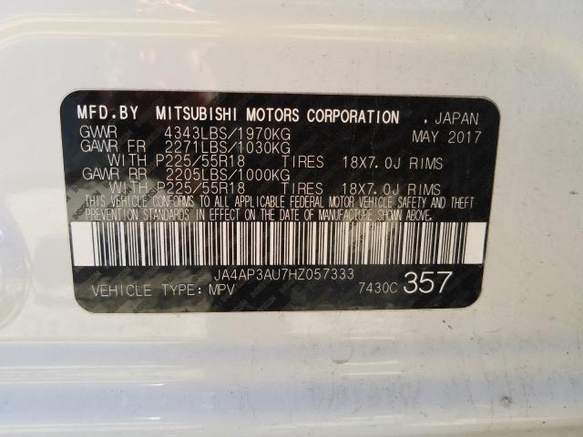 Photo 9 VIN: JA4AP3AU7HZ057333 - MITSUBISHI OUTLANDER SPORT 