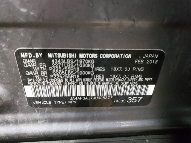 Photo 9 VIN: JA4AP3AU7JU008877 - MITSUBISHI OUTLANDER 