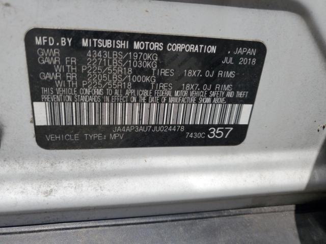 Photo 12 VIN: JA4AP3AU7JU024478 - MITSUBISHI OUTLANDER 