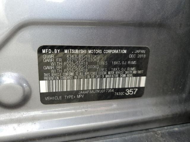 Photo 11 VIN: JA4AP3AU7KU017354 - MITSUBISHI OUTLANDER 