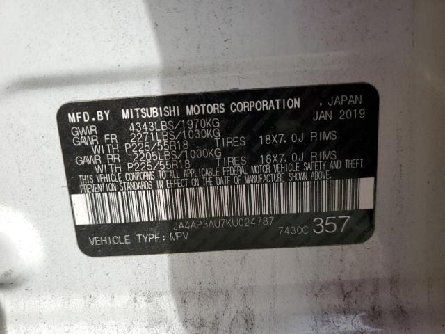 Photo 11 VIN: JA4AP3AU7KU024787 - MITSUBISHI OUTLANDER 