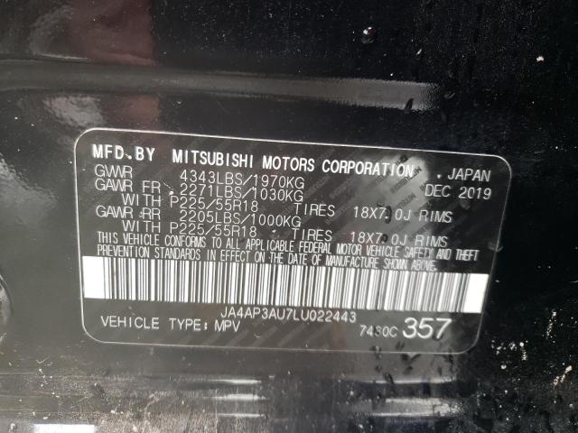 Photo 9 VIN: JA4AP3AU7LU022443 - MITSUBISHI OUTLANDER 