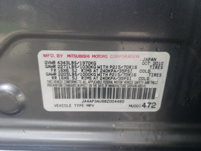 Photo 9 VIN: JA4AP3AU8BZ004485 - MITSUBISHI OUTLANDER 