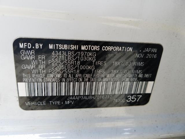 Photo 9 VIN: JA4AP3AU8HZ016712 - MITSUBISHI OUTLANDER 