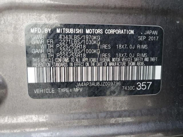 Photo 11 VIN: JA4AP3AU8JZ009796 - MITSUBISHI OUTLANDER 