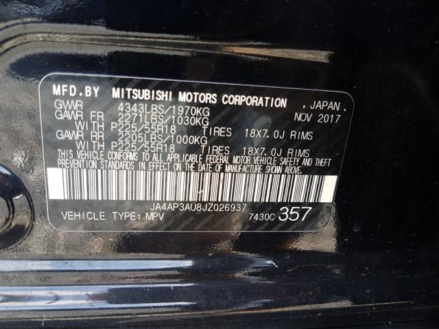 Photo 9 VIN: JA4AP3AU8JZ026937 - MITSUBISHI OUTLANDER 