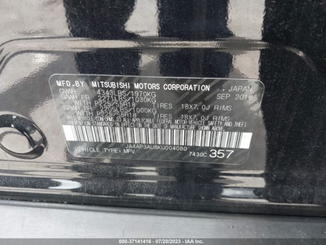 Photo 8 VIN: JA4AP3AU8KU004080 - MITSUBISHI OUTLANDER SPORT 