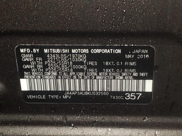 Photo 9 VIN: JA4AP3AU8KU032560 - MITSUBISHI OUTLANDER 