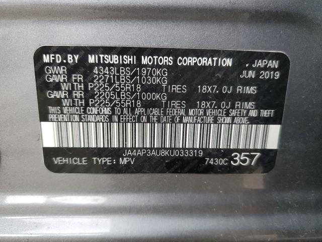 Photo 12 VIN: JA4AP3AU8KU033319 - MITSUBISHI OUTLANDER 