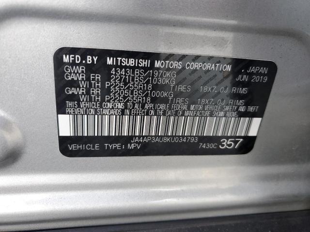 Photo 12 VIN: JA4AP3AU8KU034793 - MITSUBISHI OUTLANDER 