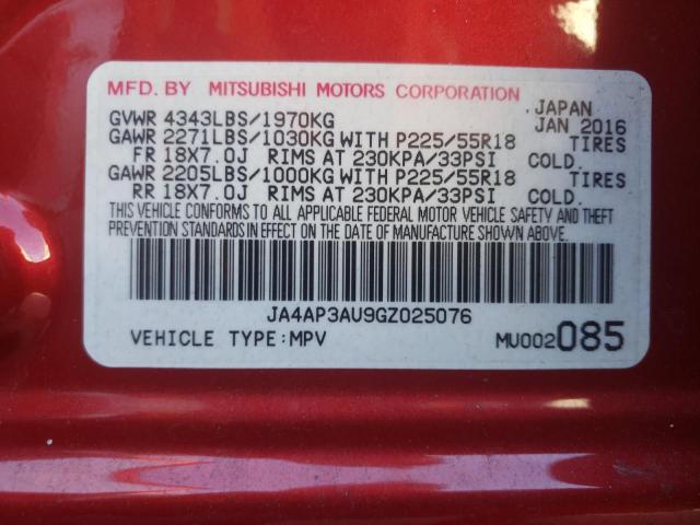 Photo 9 VIN: JA4AP3AU9GZ025076 - MITSUBISHI OUTLANDER 