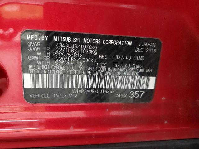 Photo 11 VIN: JA4AP3AU9KU016853 - MITSUBISHI OUTLANDER 