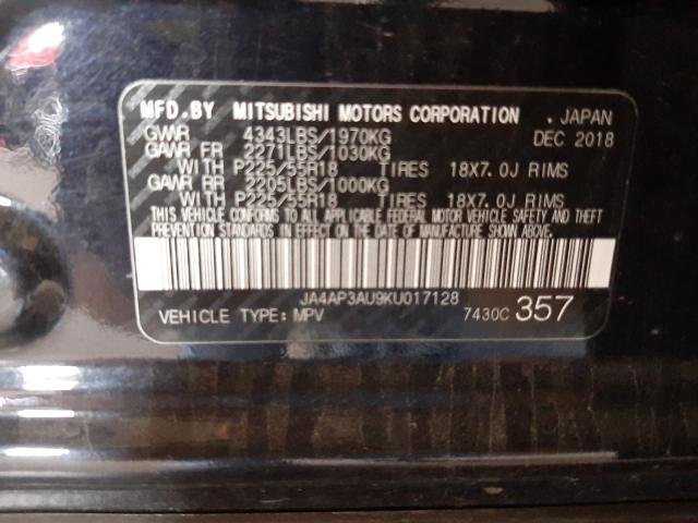 Photo 9 VIN: JA4AP3AU9KU017128 - MITSUBISHI OUTLANDER 