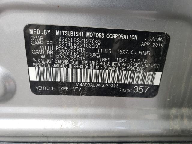 Photo 9 VIN: JA4AP3AU9KU029313 - MITSUBISHI OUTLANDER 