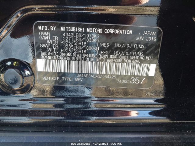 Photo 8 VIN: JA4AP3AUXGZ054425 - MITSUBISHI OUTLANDER SPORT 