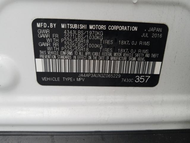 Photo 9 VIN: JA4AP3AUXGZ065229 - MITSUBISHI OUTLANDER SPORT 