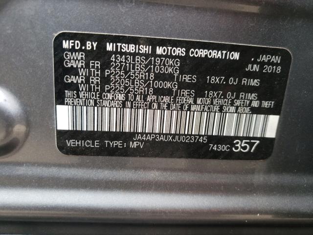 Photo 9 VIN: JA4AP3AUXJU023745 - MITSUBISHI OUTLANDER SPORT 