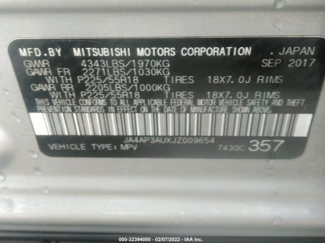 Photo 8 VIN: JA4AP3AUXJZ009654 - MITSUBISHI OUTLANDER SPORT 