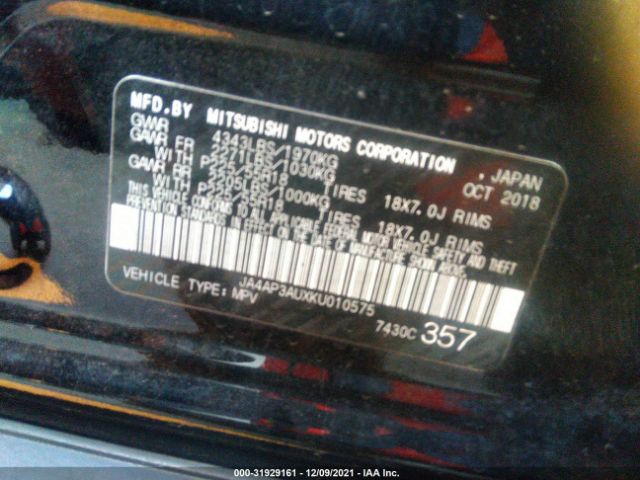 Photo 8 VIN: JA4AP3AUXKU010575 - MITSUBISHI OUTLANDER SPORT 