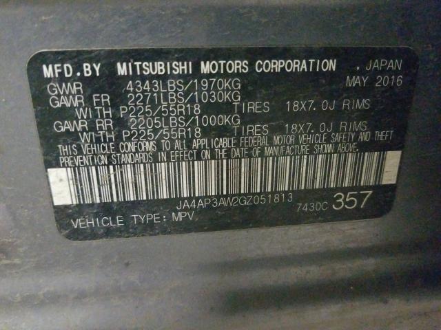 Photo 9 VIN: JA4AP3AW2GZ051813 - MITSUBISHI OUTLANDER 