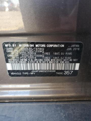 Photo 9 VIN: JA4AP3AW2GZ059068 - MITSUBISHI OUTLANDER 