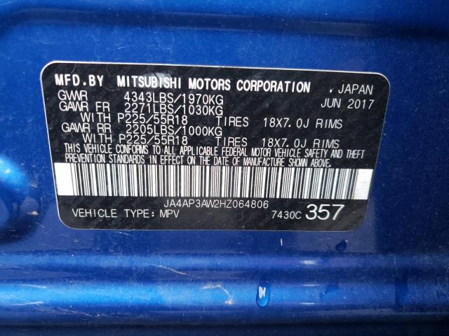 Photo 9 VIN: JA4AP3AW2HZ064806 - MITSUBISHI OUTLANDER 