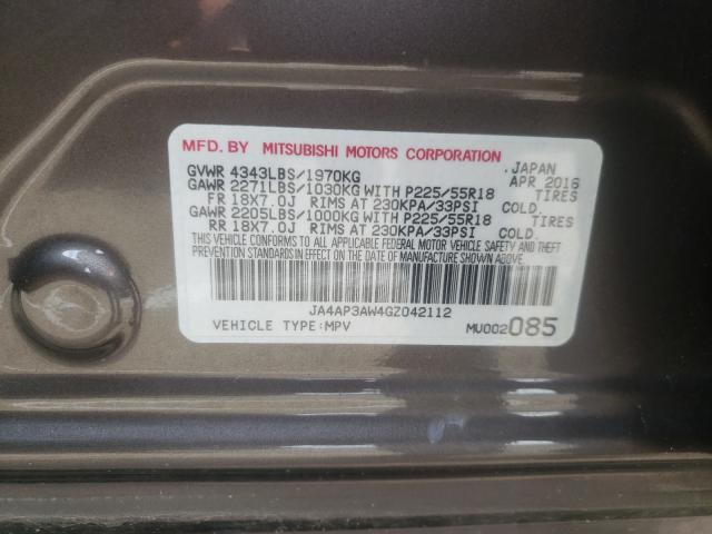 Photo 9 VIN: JA4AP3AW4GZ042112 - MITSUBISHI OUTLANDER 