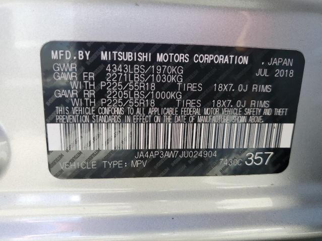 Photo 13 VIN: JA4AP3AW7JU024904 - MITSUBISHI OUTLANDER 