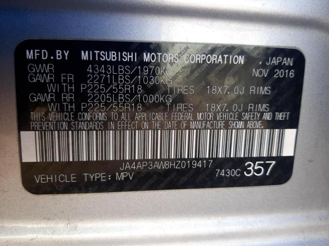 Photo 9 VIN: JA4AP3AW8HZ019417 - MITSUBISHI OUTLANDER 