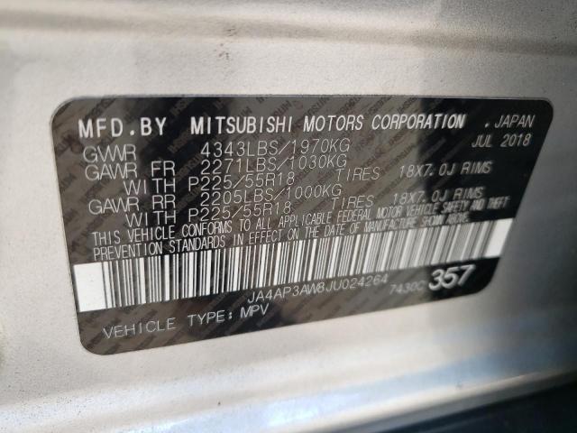 Photo 9 VIN: JA4AP3AW8JU024264 - MITSUBISHI OUTLANDER 