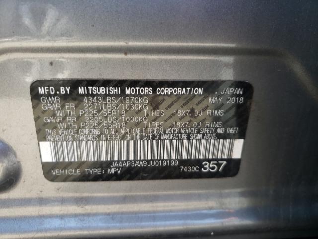 Photo 9 VIN: JA4AP3AW9JU019199 - MITSUBISHI OUTLANDER 