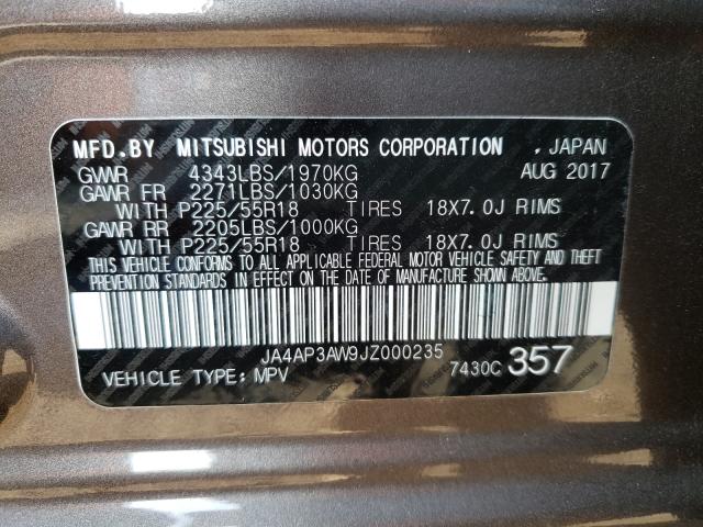 Photo 9 VIN: JA4AP3AW9JZ000235 - MITSUBISHI OUTLANDER 