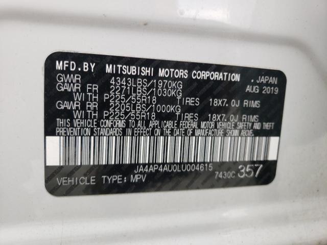 Photo 9 VIN: JA4AP4AU0LU004615 - MITSUBISHI OUTLANDER 