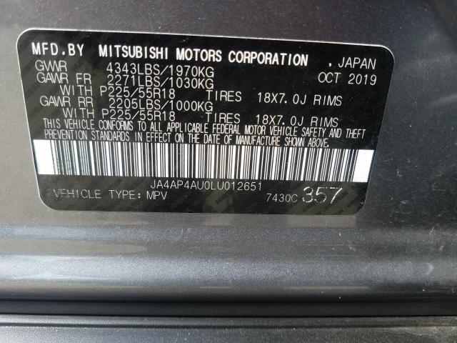 Photo 9 VIN: JA4AP4AU0LU012651 - MITSUBISHI OUTLANDER 