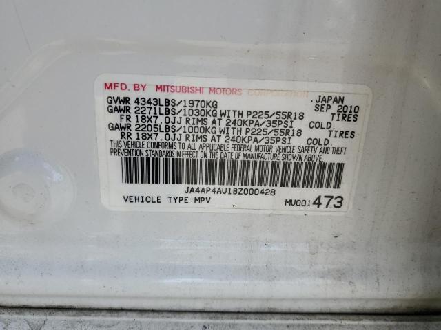 Photo 11 VIN: JA4AP4AU1BZ000428 - MITSUBISHI OUTLANDER 