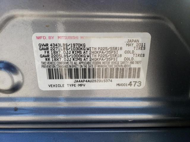 Photo 11 VIN: JA4AP4AU2BZ015374 - MITSUBISHI OUTLANDER 