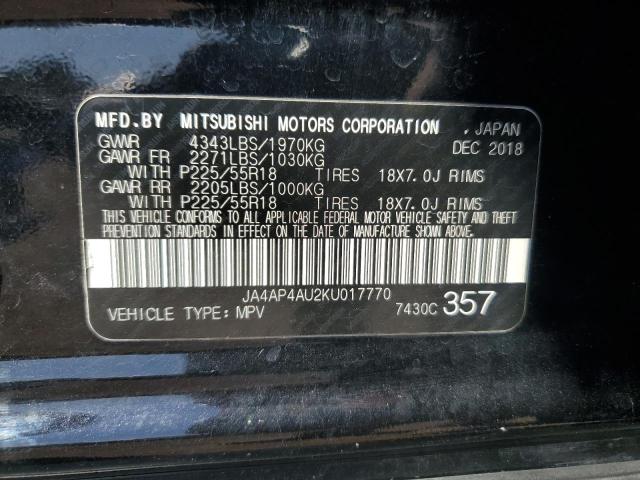 Photo 12 VIN: JA4AP4AU2KU017770 - MITSUBISHI OUTLANDER 