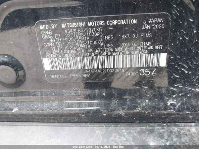 Photo 8 VIN: JA4AP4AU2LU023649 - MITSUBISHI OUTLANDER SPORT 